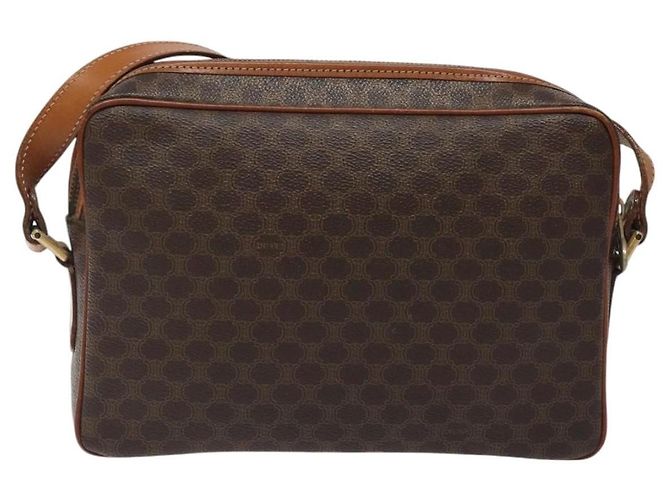 Céline Celine Vintage Macadam Canvas and Leather Marrone - vista 2