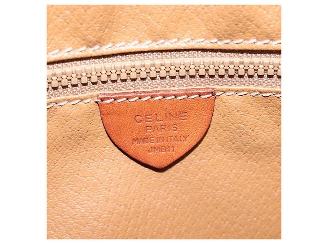 Céline Celine Vintage Macadam Canvas and Leather Marrone - vista 6