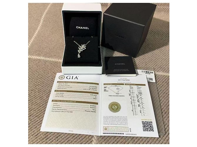 Collana Chanel PLUME in diamanti e oro bianco 18k Argento - vista 4