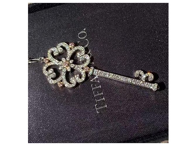 Tiffany & Co Collana Tiffany Keys Chiave Fiore di Ciliegio Oro Bianco e Diamanti Argento - vista 7