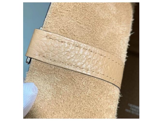 Borsa a secchiello Hermès Love Water 18 Pelle Khaki Cachi - vista 4