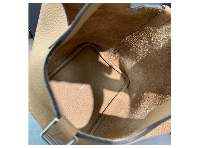 Borsa a secchiello Hermès Love Water 18 Pelle Khaki Cachi - vista 5
