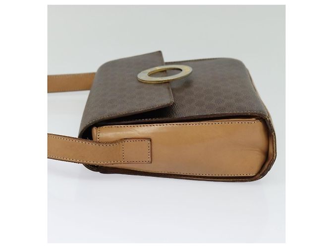 Céline Celine Vintage Macadam Circle Logo Canvas and Leather Marron - vue 3
