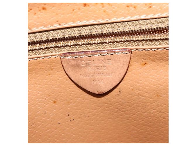 Céline Celine Vintage Macadam Circle Logo Canvas and Leather Marron - vue 6