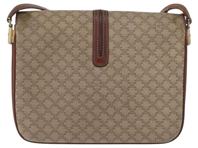 Céline Celine Vintage Macadam Canvas and Leather Beige - vista 2