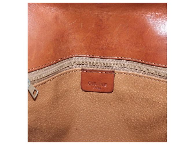 Céline Celine Vintage Macadam Canvas and Leather Beige - vista 6