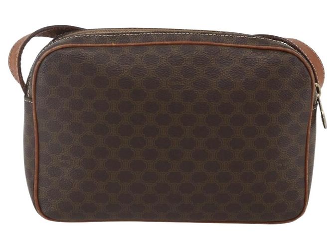 Céline Celine Vintage Macadam Schultertasche aus Canvas Mittel Braun - Ansicht 2