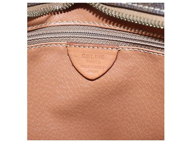 Céline Celine Vintage Macadam Schultertasche aus Canvas Mittel Braun - Ansicht 6