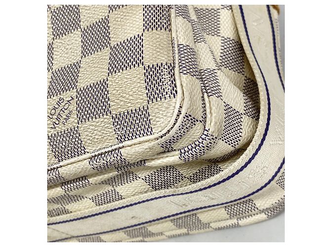 Borsa a Spalla Naviglio Damier Azur di Louis Vuitton Bianco - vista 8