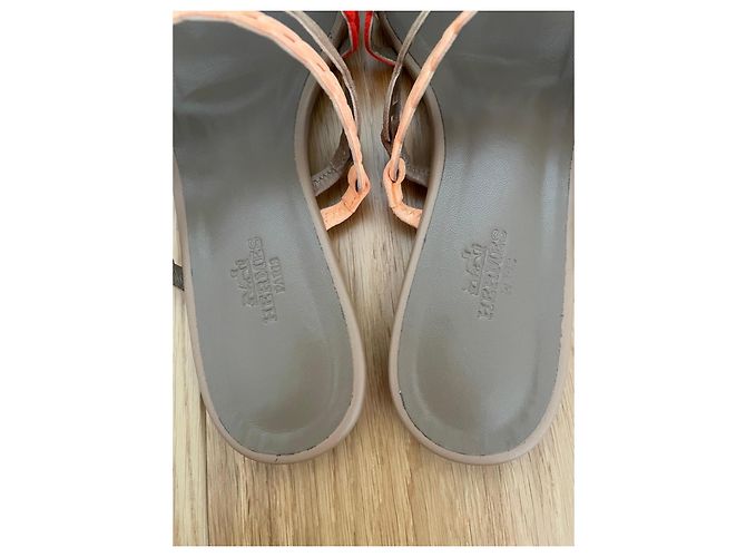Sandali Hermès Oran Multicolori Rosa Rosso Beige Arancione Giallo - vista 7