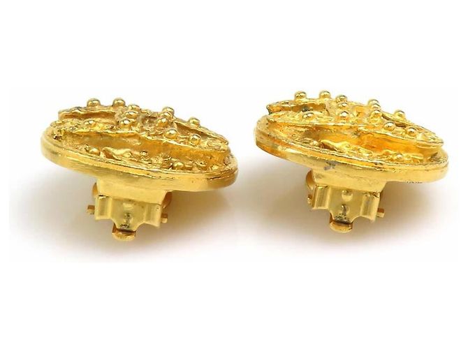 Vintage Gold Clip Ohrringe von Chanel Golden - Ansicht 7