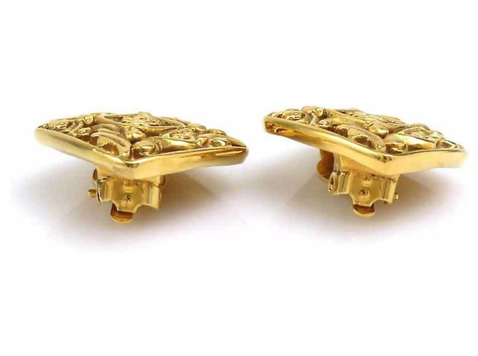 Vintage Gold Clip Ohrringe von Chanel Golden - Ansicht 8
