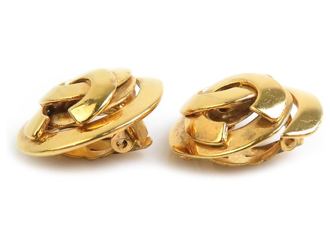 Vintage Gold Clip Ohrringe von Chanel Golden - Ansicht 3