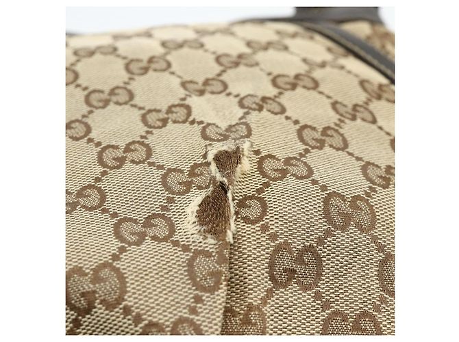 Borsa a Spalla GG Canvas Gucci Beige Oro 203257 Auth mr2384 D'oro - vista 10