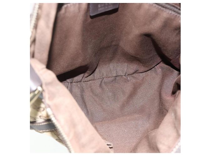 Borsa a Spalla GG Canvas Gucci Beige Oro 203257 Auth mr2384 D'oro - vista 11