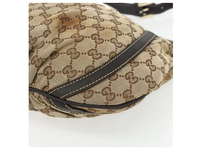 Borsa a Spalla GG Canvas Gucci Beige Oro 203257 Auth mr2384 D'oro - vista 14