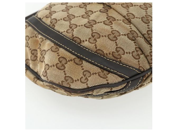Borsa a Spalla GG Canvas Gucci Beige Oro 203257 Auth mr2384 D'oro - vista 15