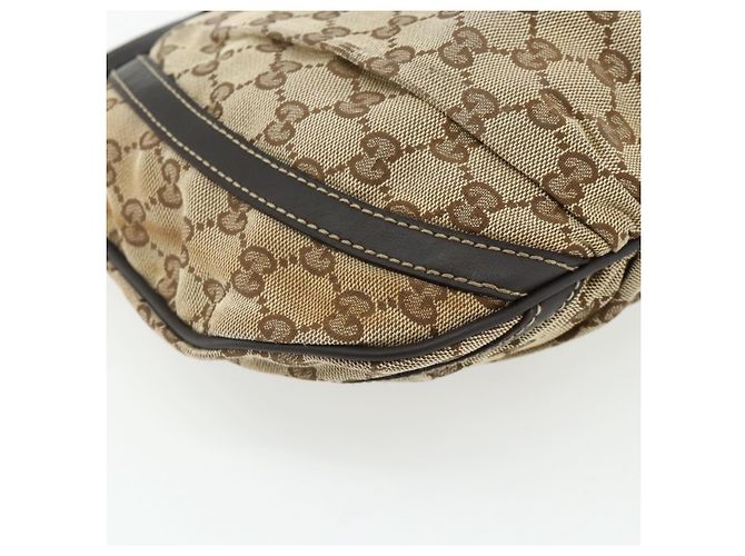 Borsa a Spalla GG Canvas Gucci Beige Oro 203257 Auth mr2384 D'oro - vista 17