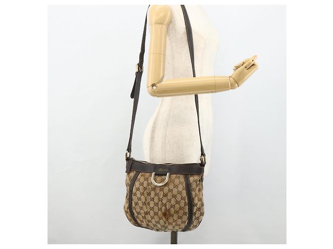 Borsa a Spalla GG Canvas Gucci Beige Oro 203257 Auth mr2384 D'oro - vista 24