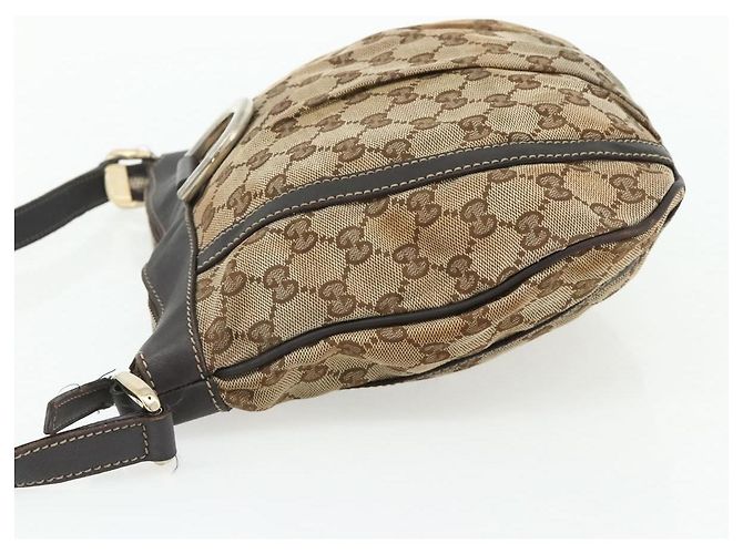 Borsa a Spalla GG Canvas Gucci Beige Oro 203257 Auth mr2384 D'oro - vista 3