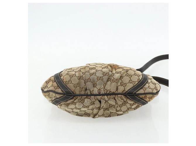 Borsa a Spalla GG Canvas Gucci Beige Oro 203257 Auth mr2384 D'oro - vista 5