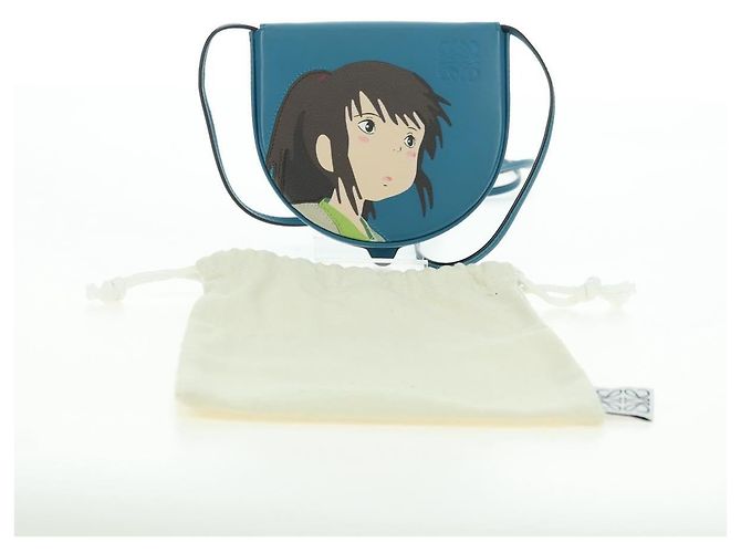 LOEWE LOEWE �~ Studio Ghibli Piccola Pochette con Tacco Spirited Away Auth YKZ1395SM Blu - vista 12