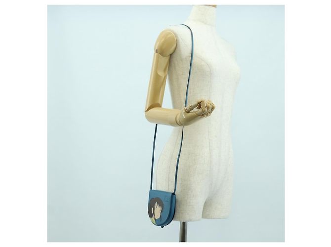 LOEWE LOEWE �~ Studio Ghibli Piccola Pochette con Tacco Spirited Away Auth YKZ1395SM Blu - vista 25