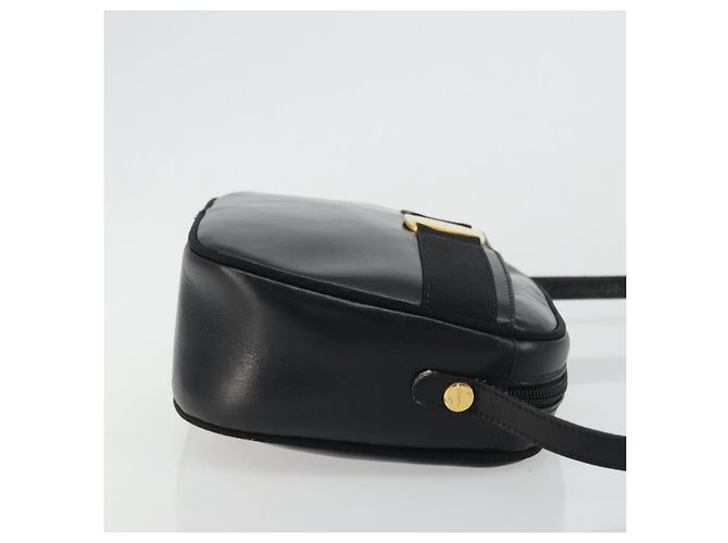 Borsa a Spalla Vala in Pelle Nera e Oro Salvatore Ferragamo Auth ka4046 Nero D'oro - vista 3