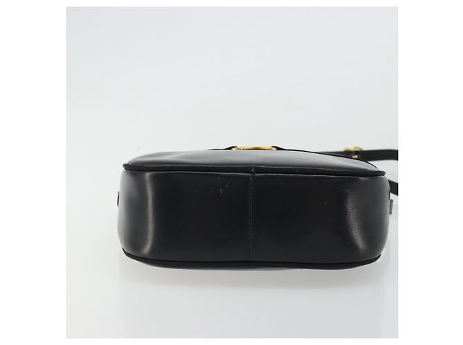Borsa a Spalla Vala in Pelle Nera e Oro Salvatore Ferragamo Auth ka4046 Nero D'oro - vista 5