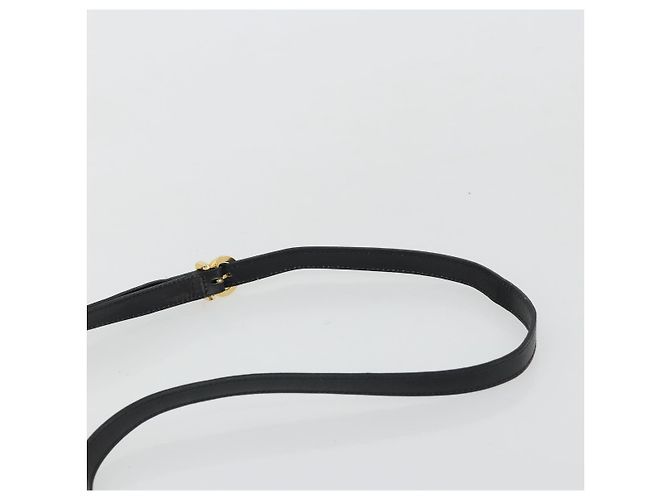 Borsa a Spalla Vala in Pelle Nera e Oro Salvatore Ferragamo Auth ka4046 Nero D'oro - vista 8