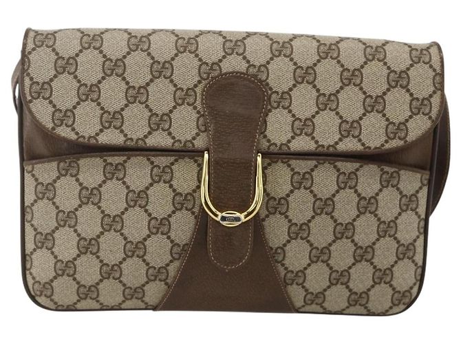 Gucci Borsa a Spalla GG Supreme PVC Beige Oro 904 02 025 Auth 175264 D'oro - vista 13