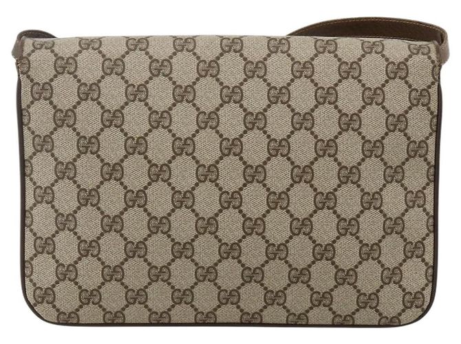 Gucci Borsa a Spalla GG Supreme PVC Beige Oro 904 02 025 Auth 175264 D'oro - vista 2