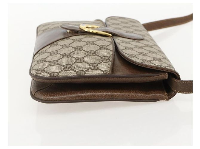 Gucci Borsa a Spalla GG Supreme PVC Beige Oro 904 02 025 Auth 175264 D'oro - vista 4