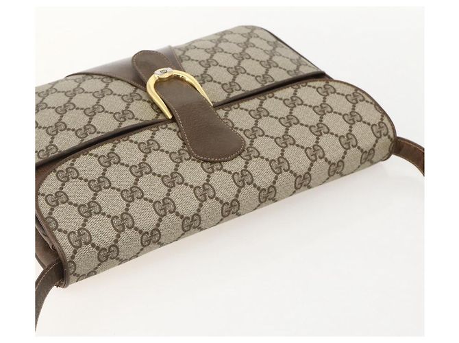 Gucci Borsa a Spalla GG Supreme PVC Beige Oro 904 02 025 Auth 175264 D'oro - vista 6
