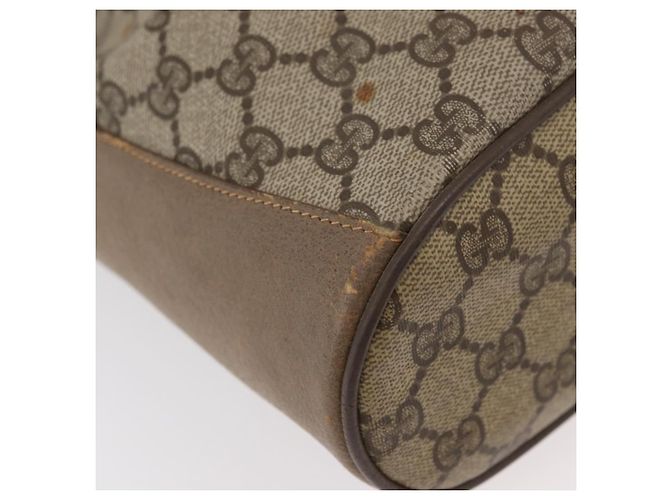 Gucci Borsa GG Supreme Web Sherry Line in PVC beige e oro 41 02 034 Auth 175632 D'oro - vista 14