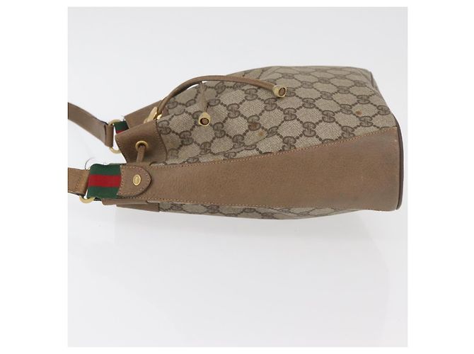 Gucci Borsa GG Supreme Web Sherry Line in PVC beige e oro 41 02 034 Auth 175632 D'oro - vista 4