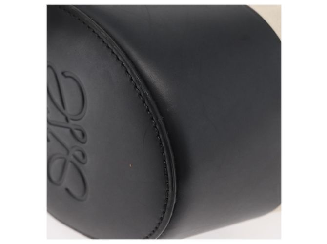 LOEWE Balloon Schultertasche aus Canvas Elfenbein Silber Authentisch 176533A Roh - Ansicht 17