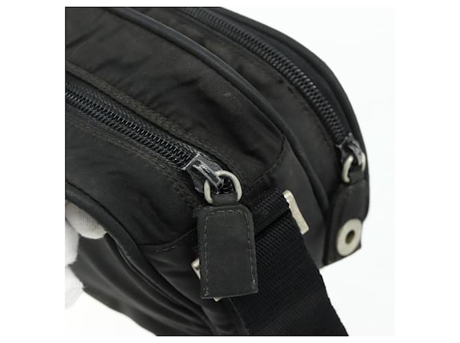 Borsa a Spalla PRADA Nylon Nero Argento Auth BA12104 - vista 10