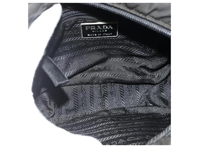 Borsa a Spalla PRADA Nylon Nero Argento Auth BA12104 - vista 11
