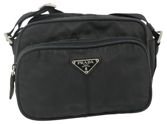 Borsa a Spalla PRADA Nylon Nero Argento Auth BA12104 - vista 13