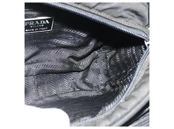 Borsa a Spalla PRADA Nylon Nero Argento Auth BA12104 - vista 19