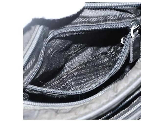 Borsa a Spalla PRADA Nylon Nero Argento Auth BA12104 - vista 22