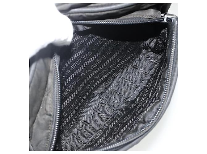 Borsa a Spalla PRADA Nylon Nero Argento Auth BA12104 - vista 23