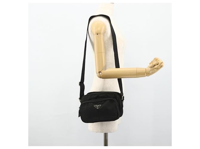 Borsa a Spalla PRADA Nylon Nero Argento Auth BA12104 - vista 24