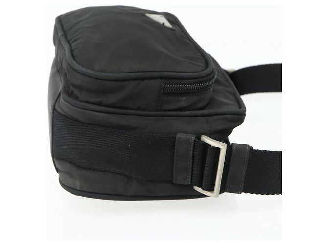 Borsa a Spalla PRADA Nylon Nero Argento Auth BA12104 - vista 4