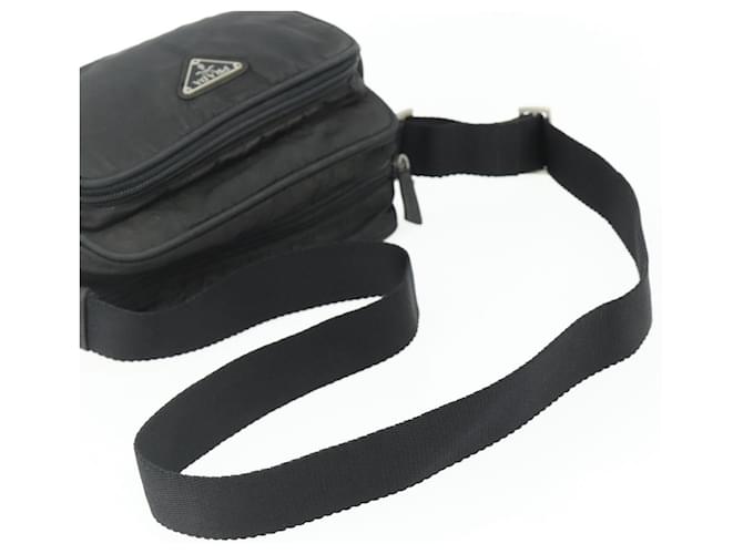 Borsa a Spalla PRADA Nylon Nero Argento Auth BA12104 - vista 7