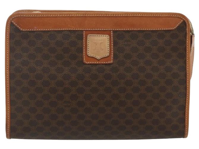 Céline CELINE Macadam Canvas Tasche aus PVC-Leder 2er Set Braun Auth ti3852 - Ansicht 2