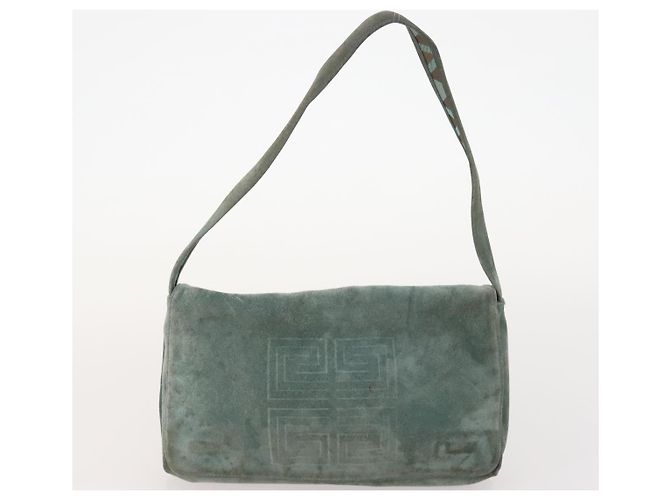 Borsa a Mano GIVENCHY in Pelle Scamosciata 6 Set Nero Verde Rosso Auth 174943 - vista 5