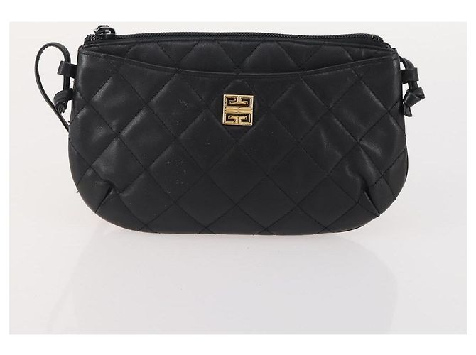 Borsa a Mano GIVENCHY in Pelle Scamosciata 6 Set Nero Verde Rosso Auth 174943 - vista 8