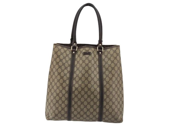 Gucci Borsa Tote GG Supreme in PVC beige e oro 223668 Auth BA12128 D'oro - vista 13
